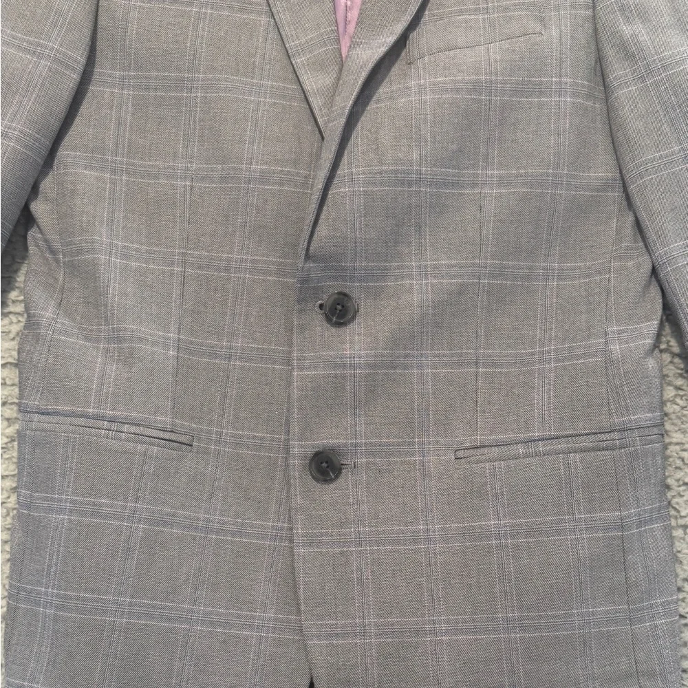 Calvin Klein Charcoal Checkered Blazer - Picture 6 of 8
